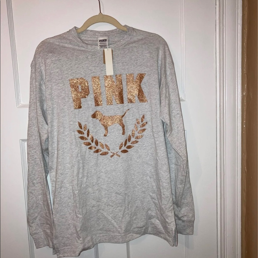 NWT PINK bling campus long sleeve